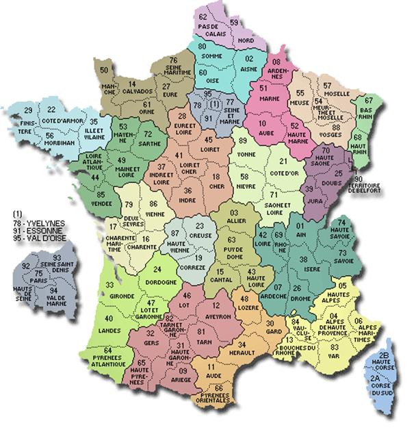 carte du nord ouest de la france